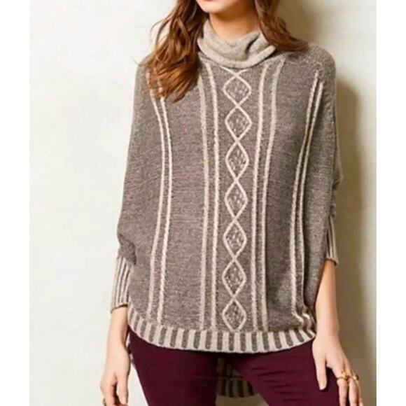 Yoon Wool Blend Sweater Poncho Gray XS/S Cowl Neck Oversized Knit - Picture 2 of 6